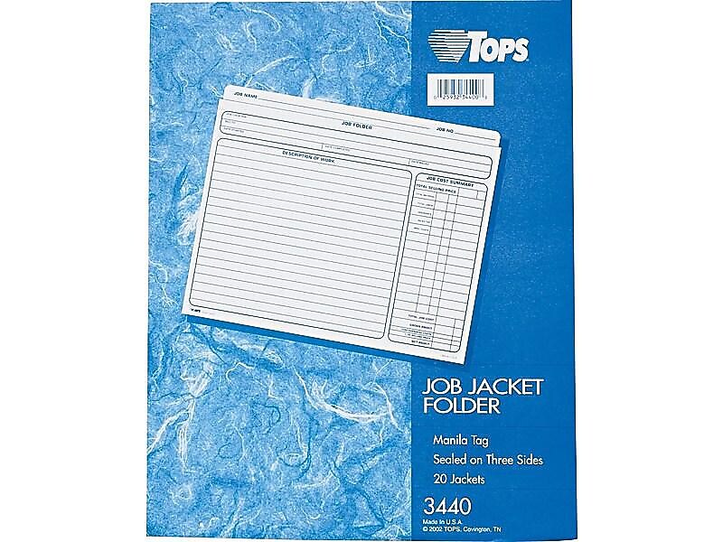 TOPS Paper Stock File Jackets, Extra Wide Letter Size, Manila, 20/Pack (TOP 3440)