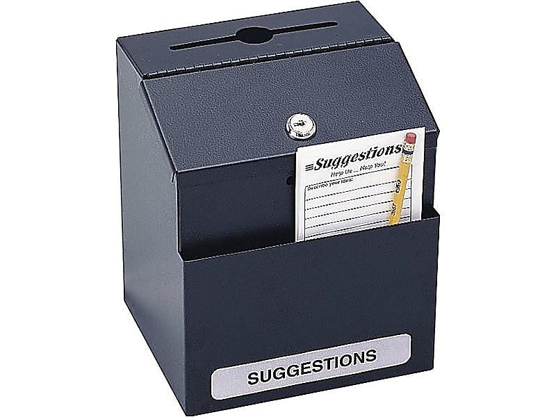 Safco Locking Steel Suggestion Box, Black (4232BL)