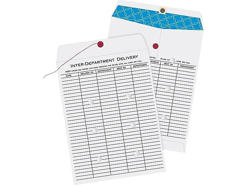 Quality Park Button & String Inter-Departmental Envelope 10" x 13", White Wove, 100/Box (QUA63663)