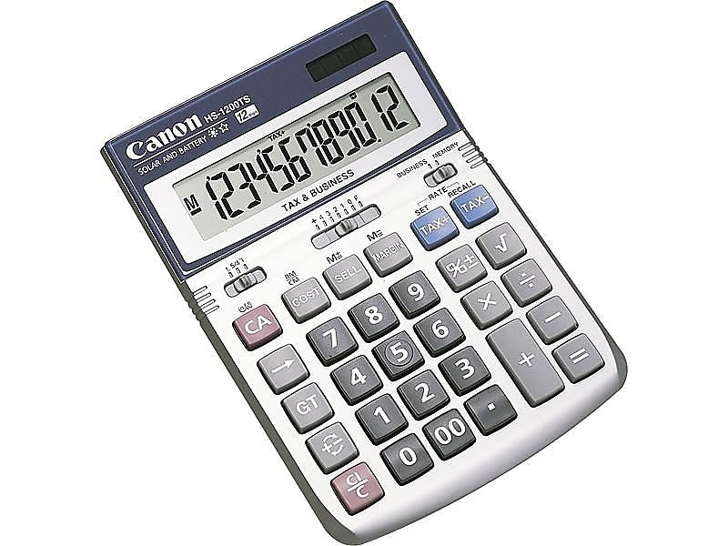 Canon HS-1200TS 7438A023AA 12-Digit Desktop Calculator, Gray/Silver