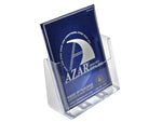 Azar Brochure Holder, 9.17" x 9.8", Vertical, Table Top, Clear, Plastic, 2/Pack (AZA252385)
