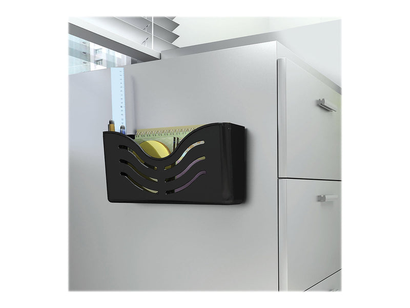 Deflect-O Magnetic 1-Pocket Plastic Letter Size Wall File, Black (73304H)