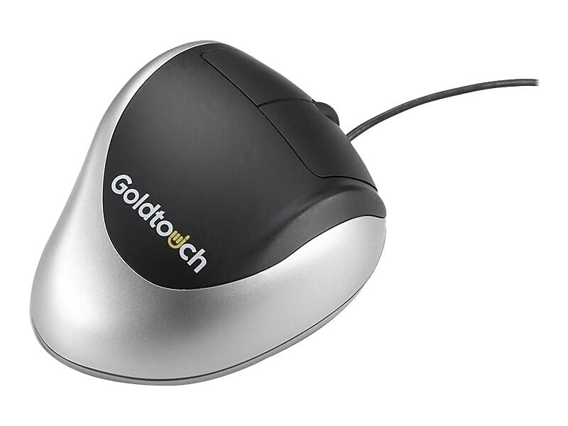 GoldTouch Comfort Ergonomic Optical USB Mouse, Black/Silver (KOV-GTM-R)