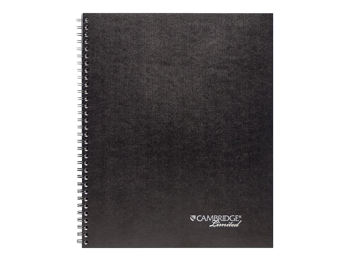 Cambridge Professional 1-Subject Professional Notebook, 8.5" x 11", Wide Ruled, 80 Sheets, Black (06062)