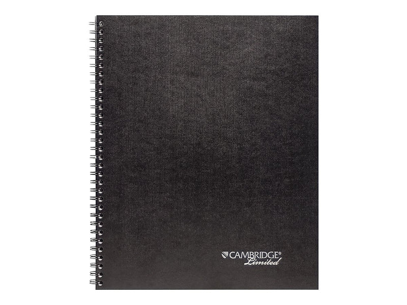 Cambridge Professional 1-Subject Professional Notebook, 8.5" x 11", Wide Ruled, 80 Sheets, Black (06062)