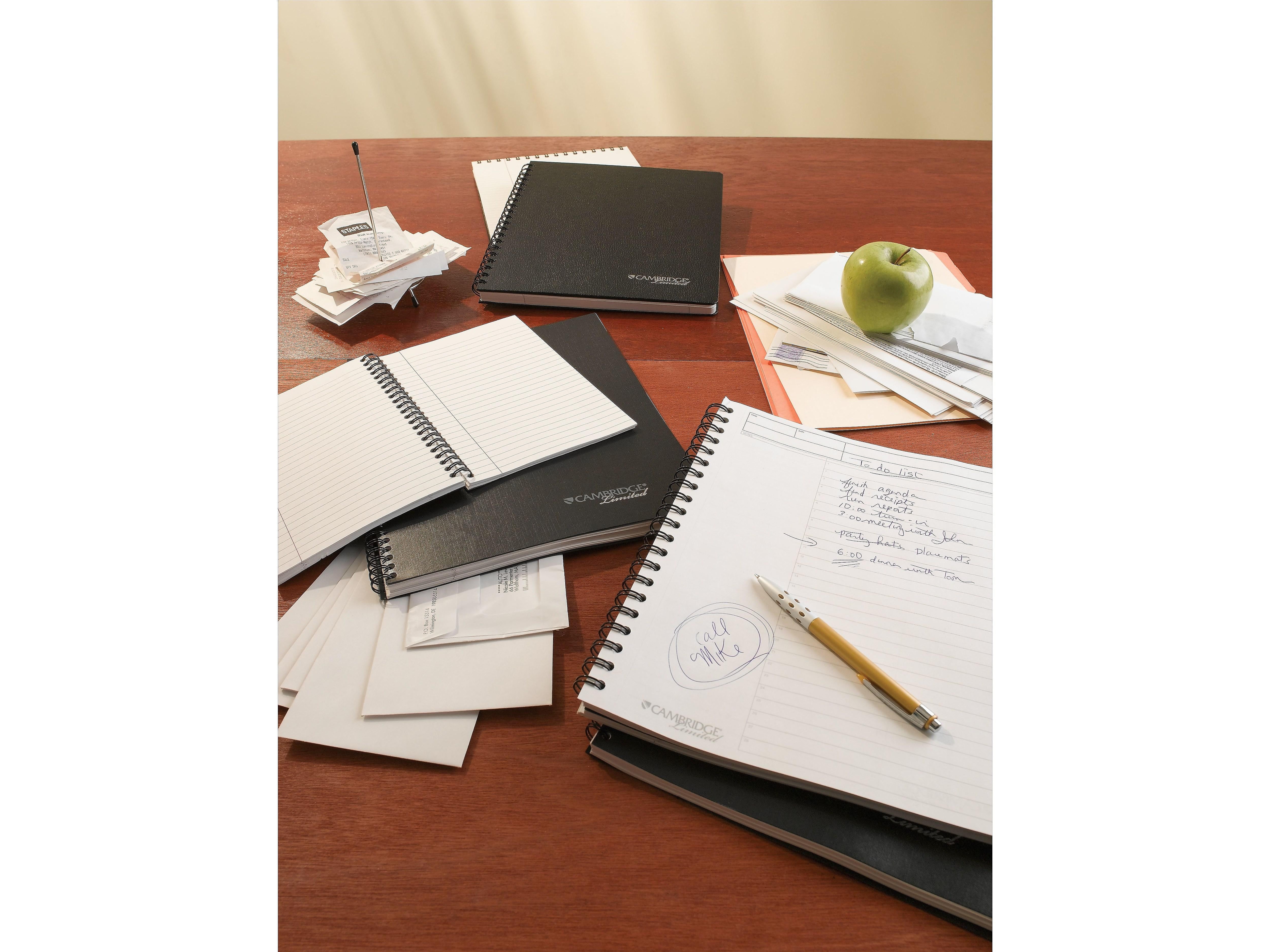 Cambridge 1-Subject Notebooks, 5" x 8", Wide Ruled, 80 Sheets, Black (06074)