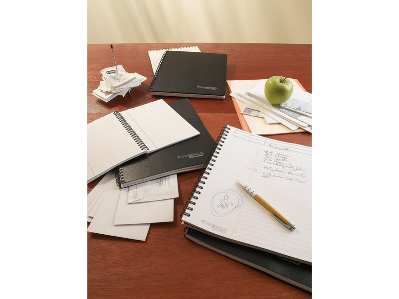Cambridge 1-Subject Notebooks, 5" x 8", Wide Ruled, 80 Sheets, Black (06074)