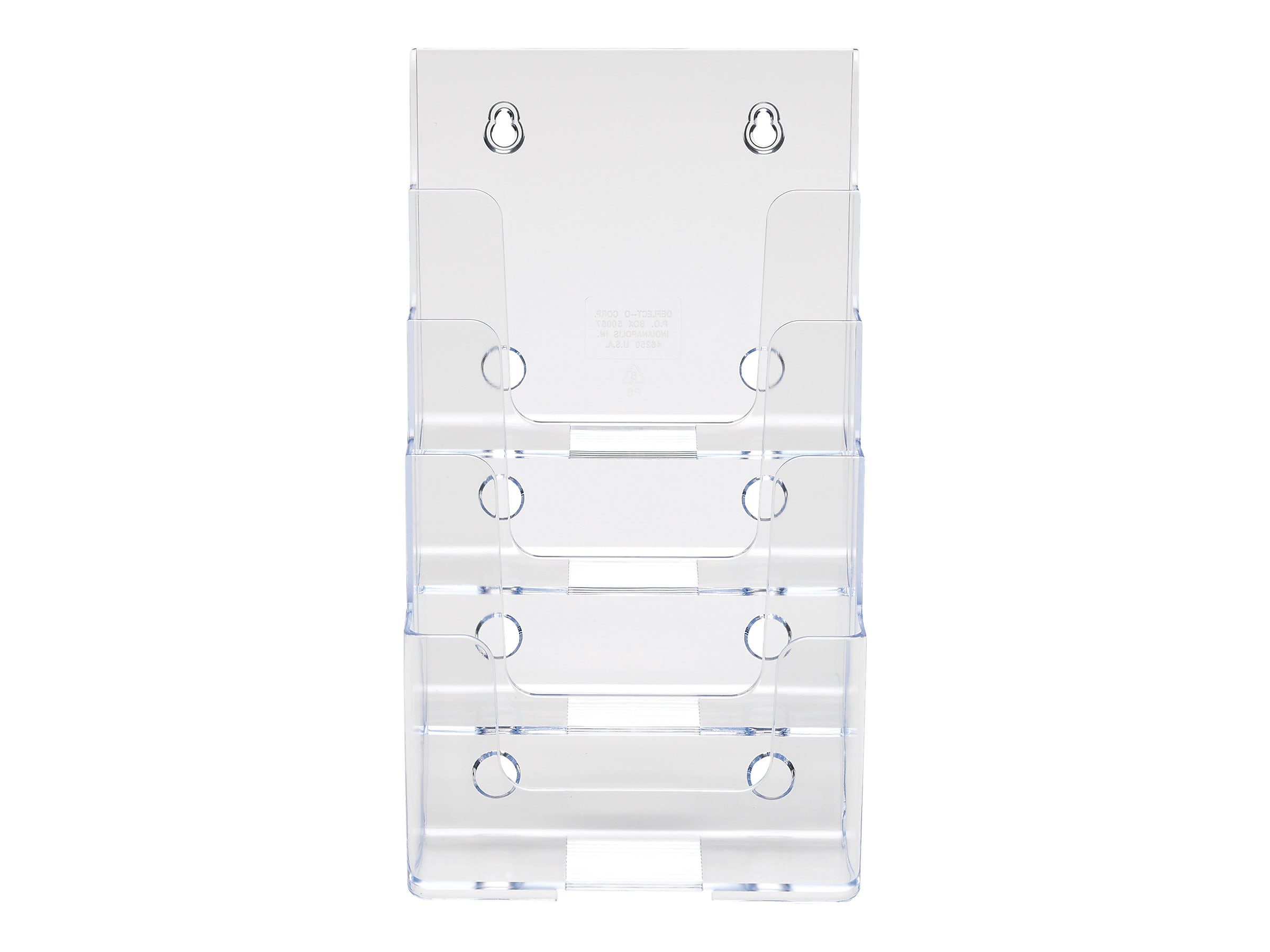 Deflecto Literature Holder, 5.83" x 8.27", Vertical, Wall Mounted, Clear Plastic (77901)