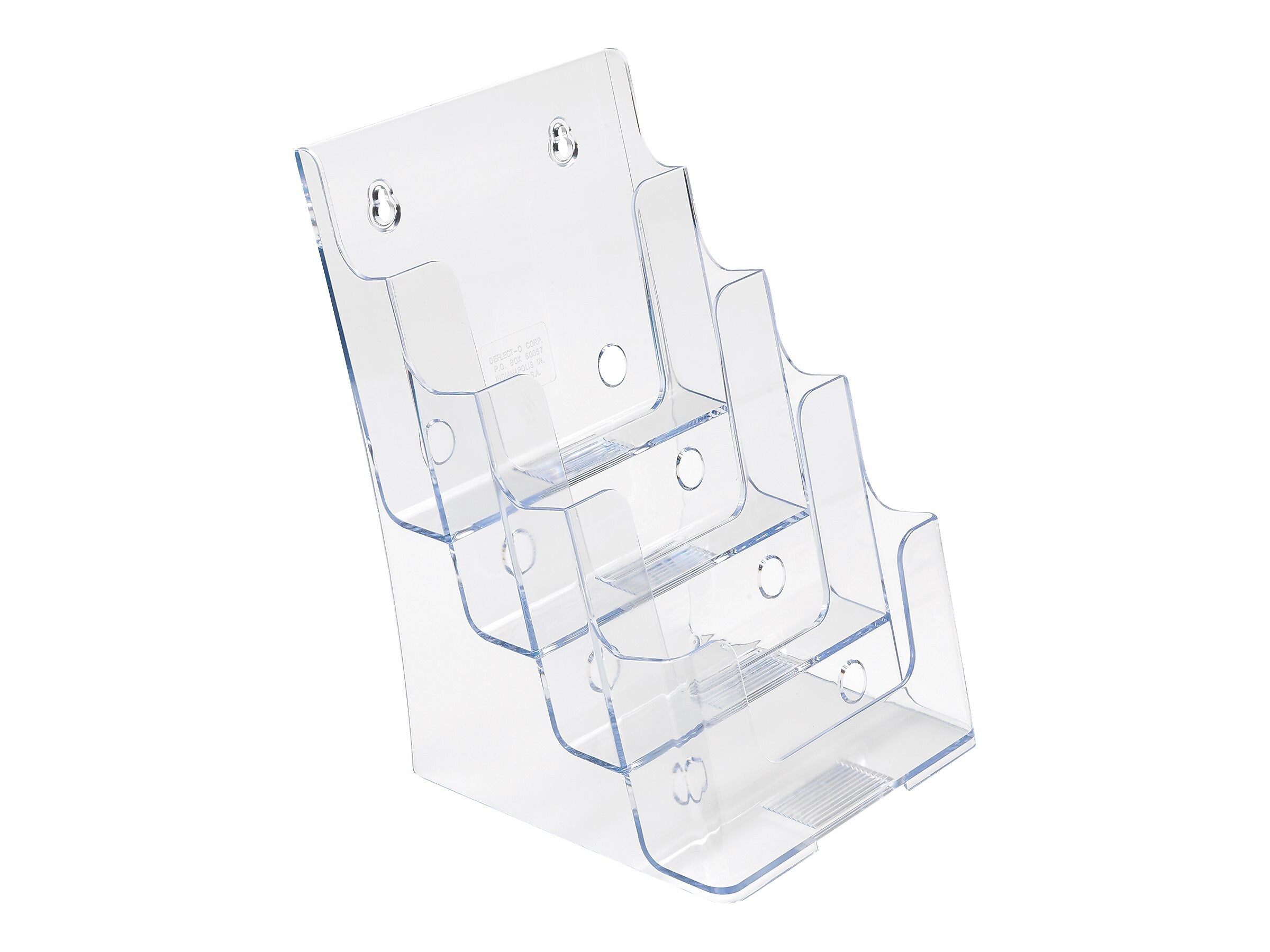 Deflecto Literature Holder, 5.83" x 8.27", Vertical, Wall Mounted, Clear Plastic (77901)