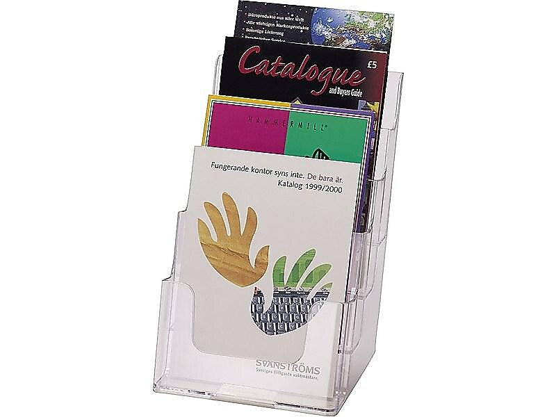 Deflecto Literature Holder, 5.83" x 8.27", Vertical, Wall Mounted, Clear Plastic (77901)
