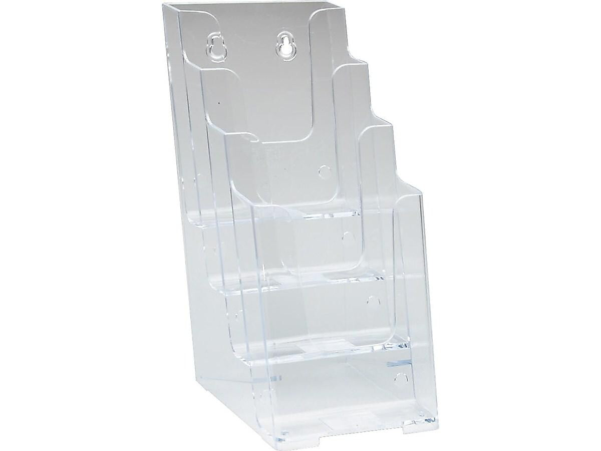 Staples® Literature Holder for Leaflets, Crystal Clear Plastic (77701)