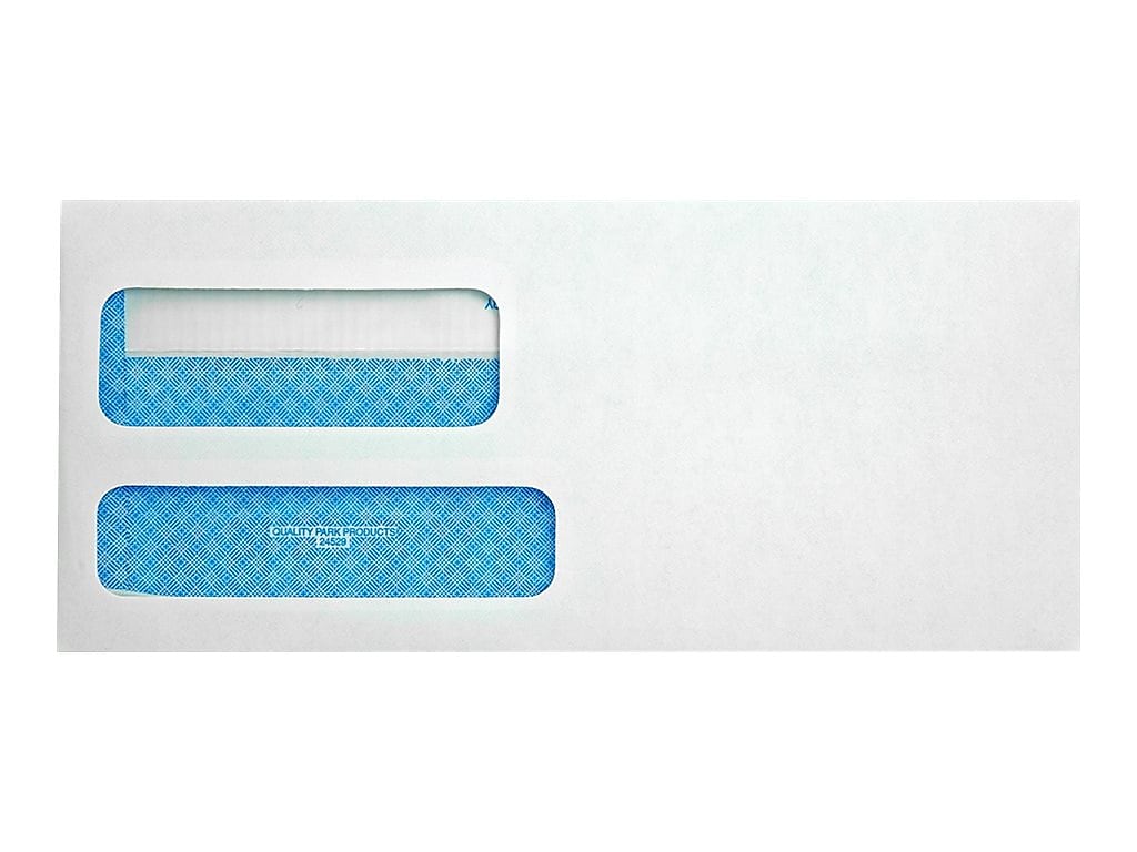 Quality Park Redi-Seal Security Tinted #9 Double Window Envelopes, 3 7/8" x 8 7/8", White Wove, 500/Box (QUA24529)