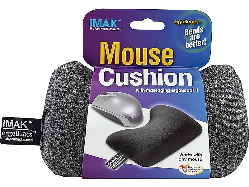 IMAK Cushion Ergobeads Wrist Rest, Non-Skid Base, Heather Gray (A10166)