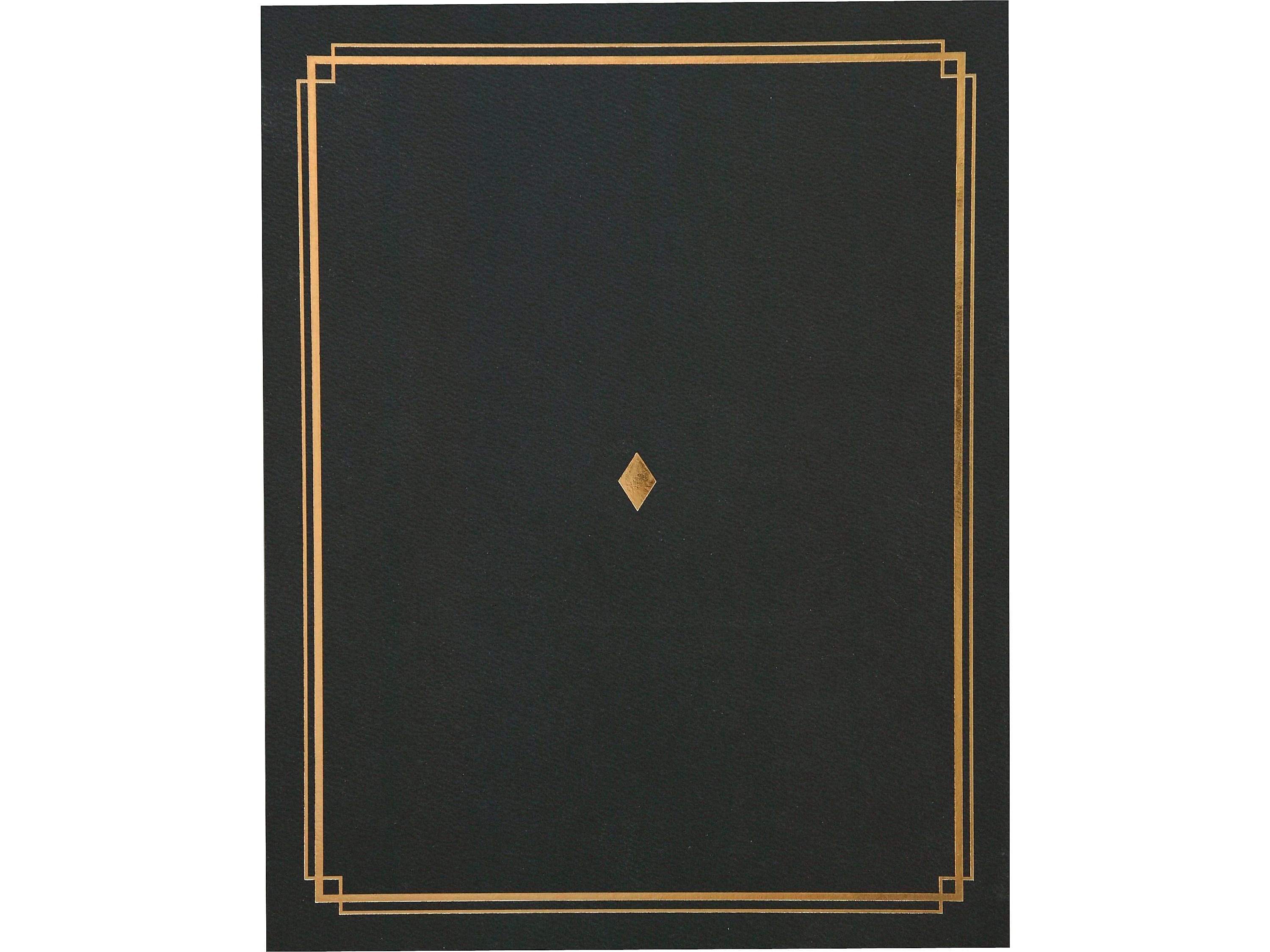 Gartner Studios Certificate Holders, 8.5" x 11", Black/Gold, 6/Pack (35003)