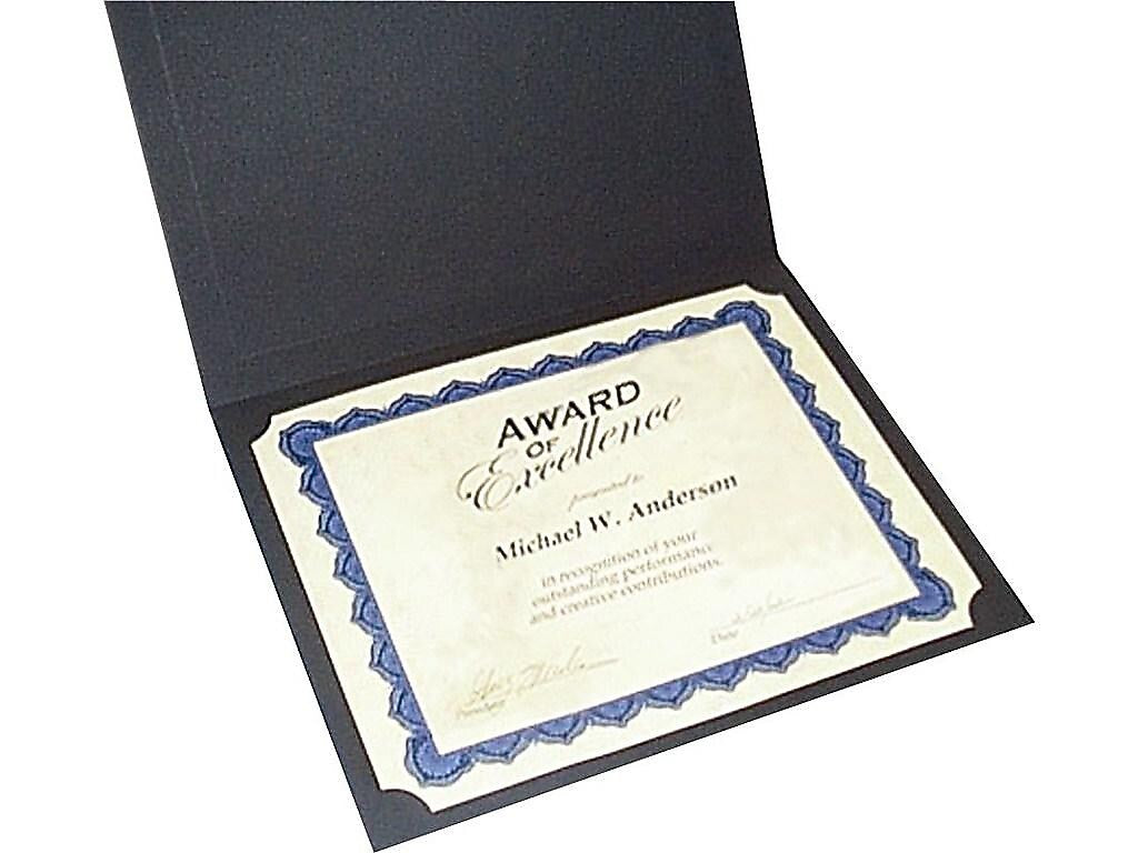 Gartner Studios Certificate Holders, 8.5" x 11", Black/Gold, 6/Pack (35003)
