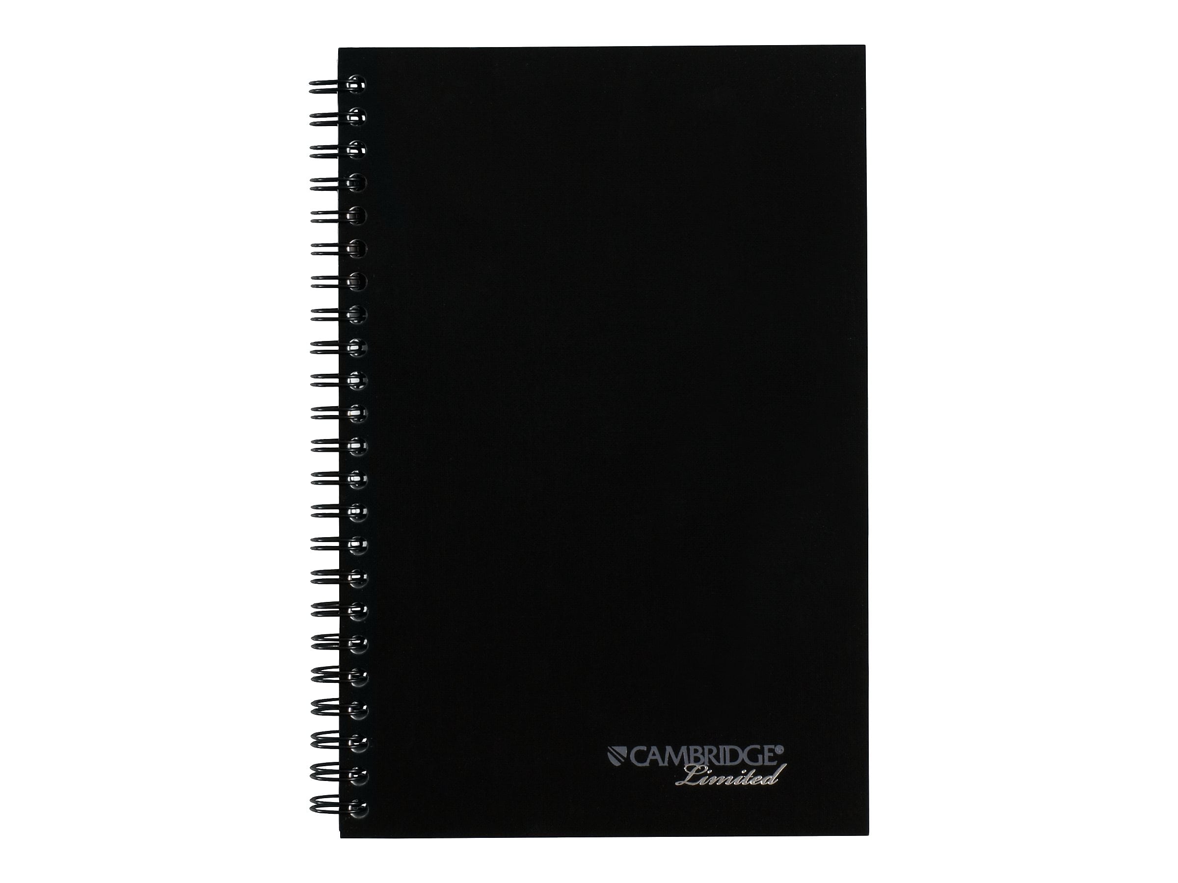 Cambridge 1-Subject Notebooks, 5" x 8", Wide Ruled, 80 Sheets, Black (06074)