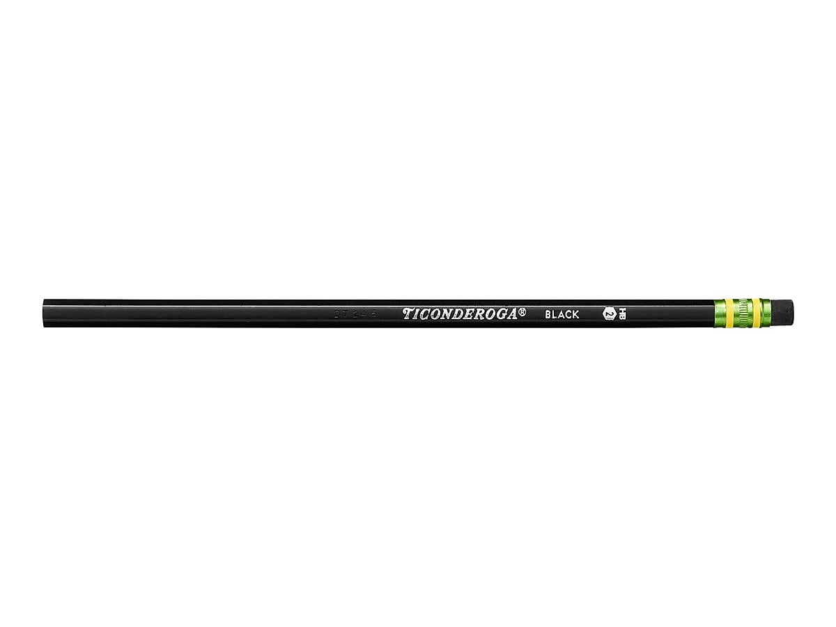 Ticonderoga The World's Best Pencil Wooden Pencil, 0.7mm, #2 Soft Lead, Dozen (13913/13953)