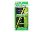 Ticonderoga The World's Best Pencil Wooden Pencil, 0.7mm, #2 Soft Lead, Dozen (13913/13953)