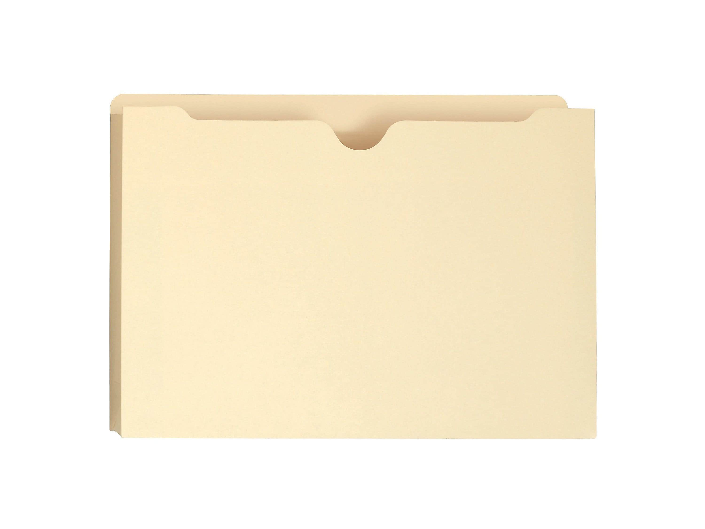 Smead 100% Recycled Reinforced File Jackets, Straight-Cut Tab, 2" Expansion, Legal Size, Manila, 50/Box (75607)