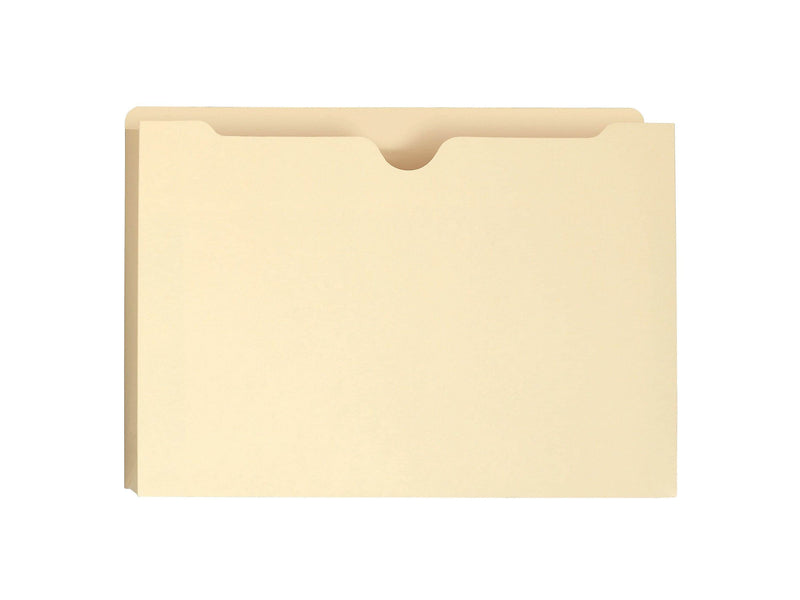 Smead 100% Recycled Reinforced File Jackets, Straight-Cut Tab, 2" Expansion, Legal Size, Manila, 50/Box (75607)