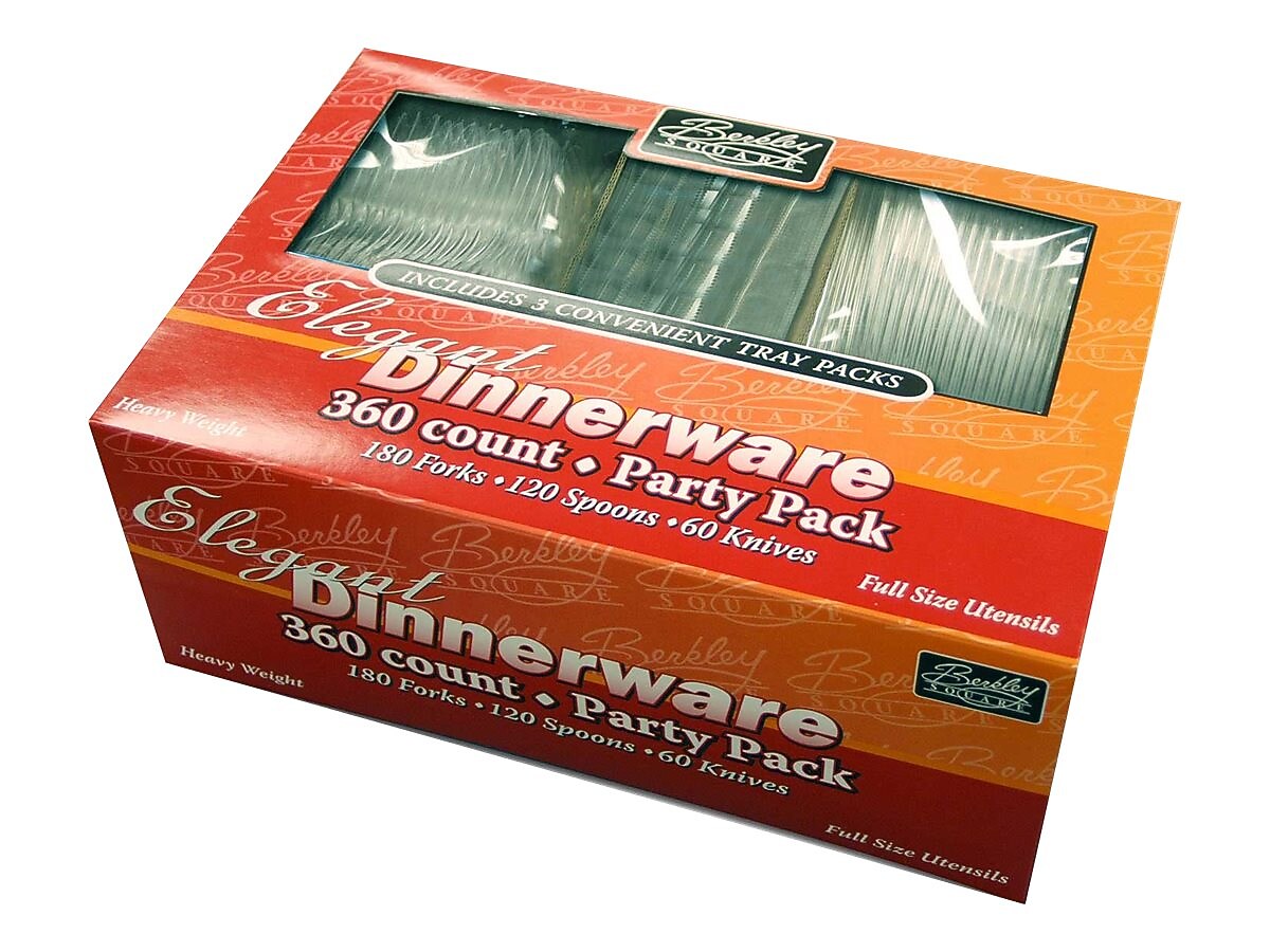 Berkley Square Polystyrene Serving Sets, Heavy-Weight, Clear, 360/Pack (1088008)