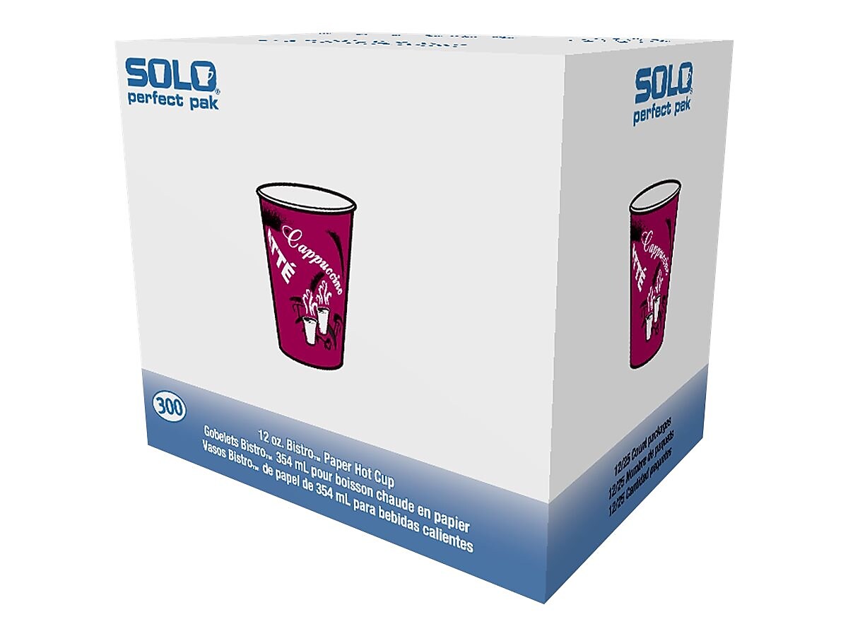 Solo Bistro® Hot Cups, 12 Oz., Multicolor, 300/Carton (OF12BI-0041)