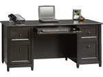 Sauder Edge Water Collection 65" Wood Executive Desk, Estate Black (409042)