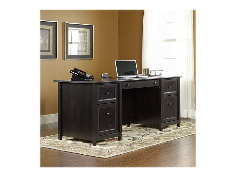 Sauder Edge Water Collection 65" Wood Executive Desk, Estate Black (409042)
