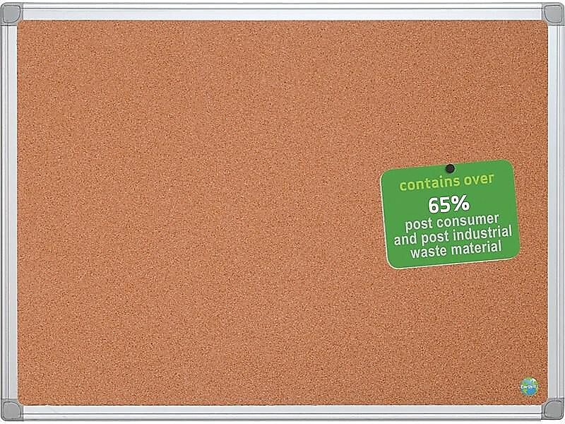 Bi-Office Earth-it Maya Cork Bulletin Board, Aluminum Frame, 4' x 3' (CA051790)