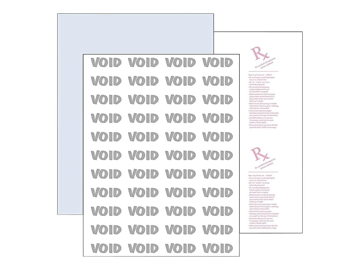 DocuGuard Premier 8.5" x 11" Medical Security Paper, 24 lbs., Blue, 500 Sheets/Ream, 5/Carton (PBF04543)