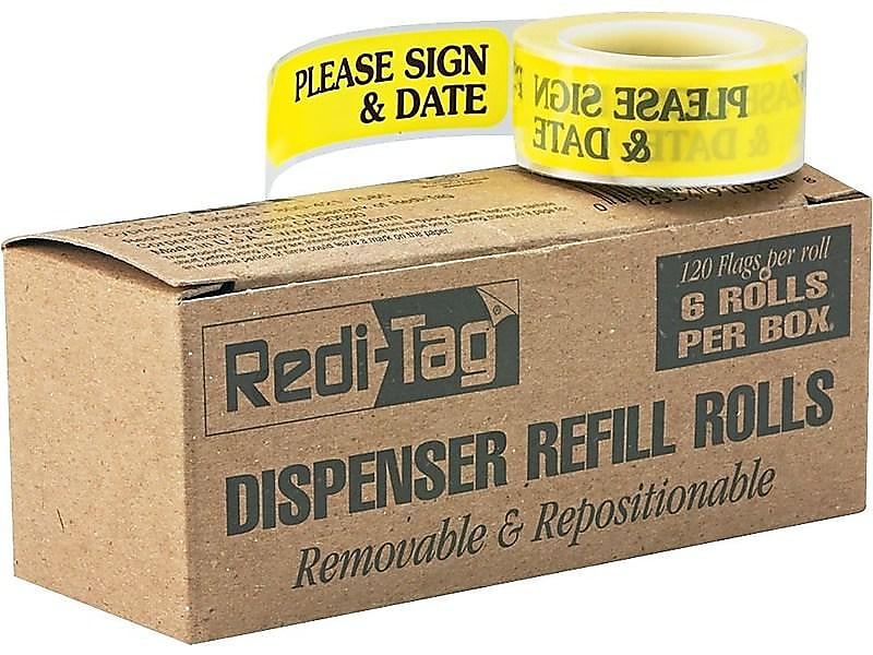 Redi-Tag Page Flags, Yellow, 0.56" Wide, 720/Box (91032)