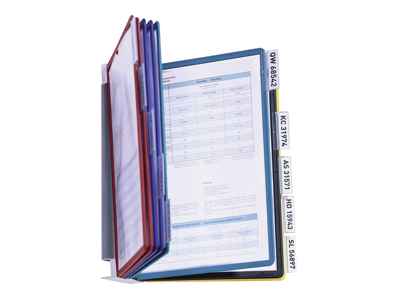 Durable Vario Document Holder, 8.5" x 11", Vertical, Wall Mounted, Multicolor Plastic (5359-00)