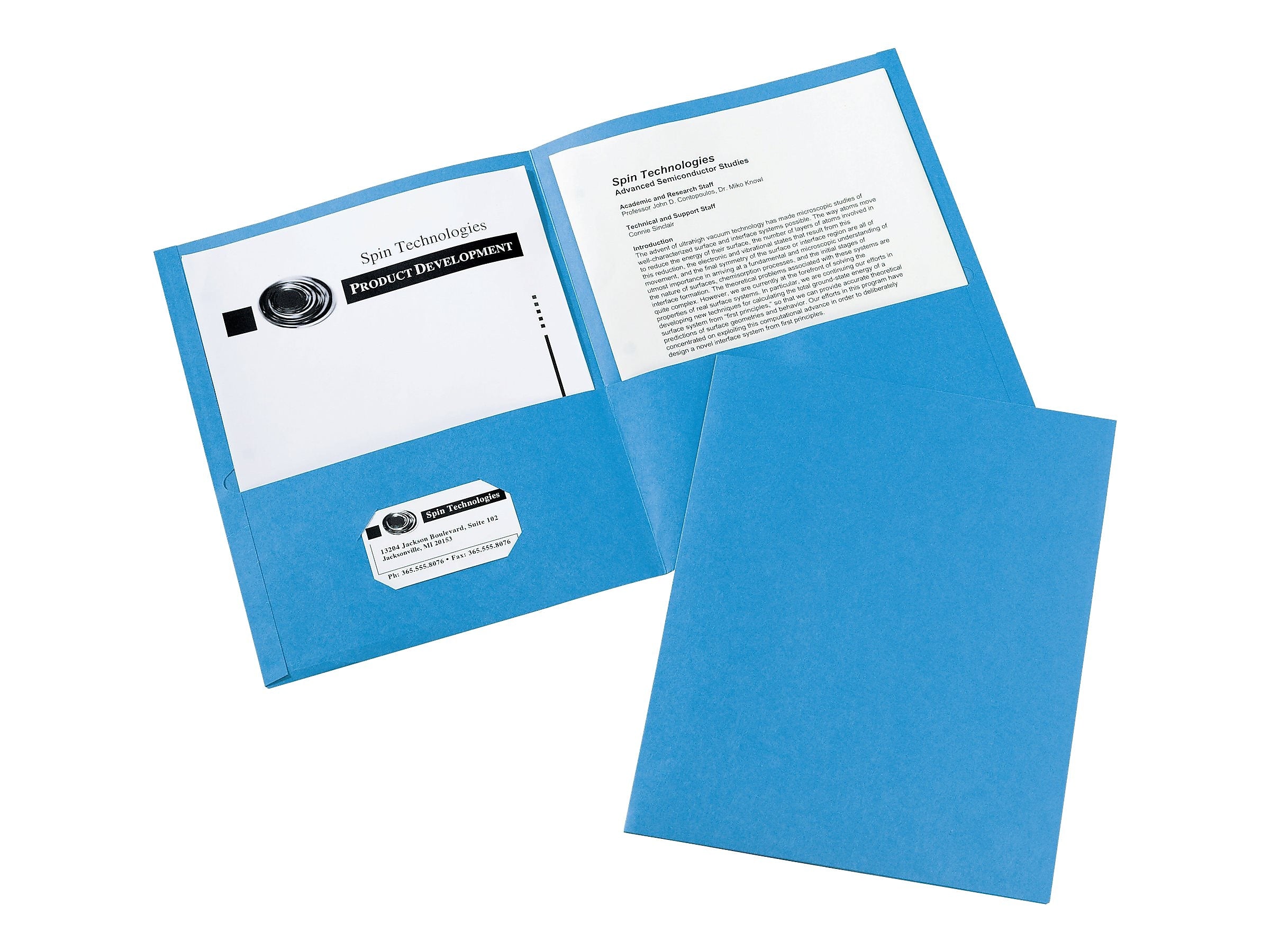 Avery 2-Pocket Portfolio Folders, Light Blue, 25/Box (47986)