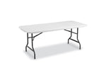 Staples 6' x 29.5" Heavy Duty Plastic Folding Table, White Granite (62109)