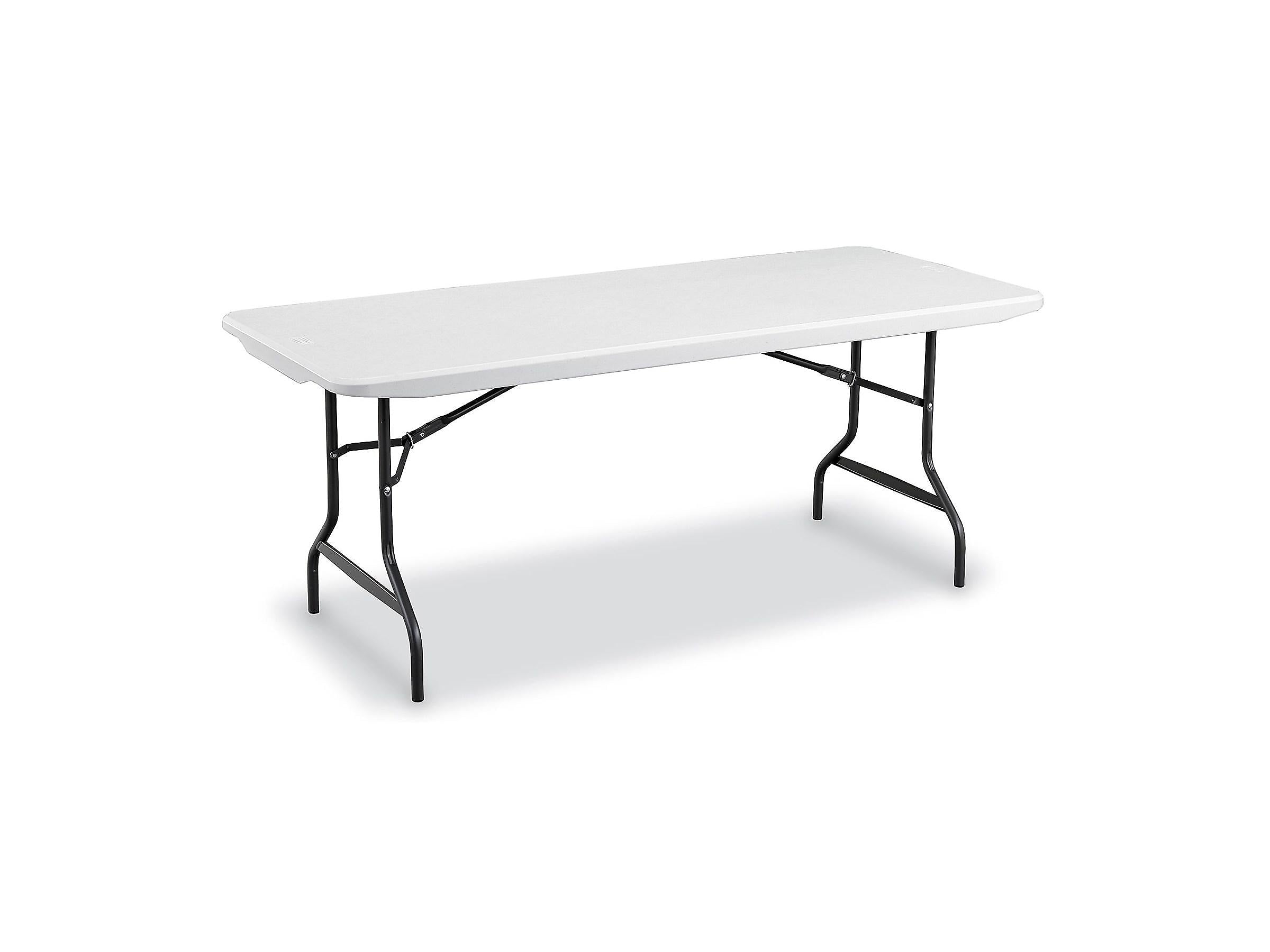 Staples 6' x 29.5" Heavy Duty Plastic Folding Table, White Granite (62109)