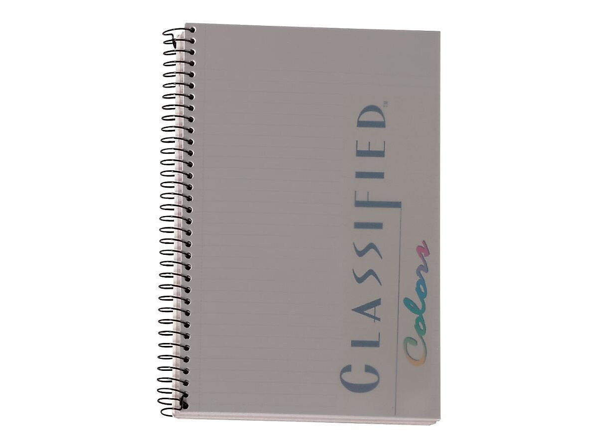 TOPS Classified Colors 1-Subject Notebooks, 5.5" x 8.5", Narrow Ruled, 100 Sheets, Gray/Silver (73507)