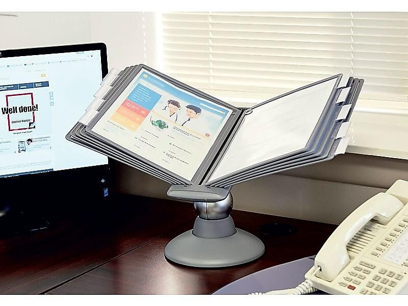 Durable Sherpa Document Holder, 8.5" x 11", Vertical, Table Top, Graphite Plastic (553937)