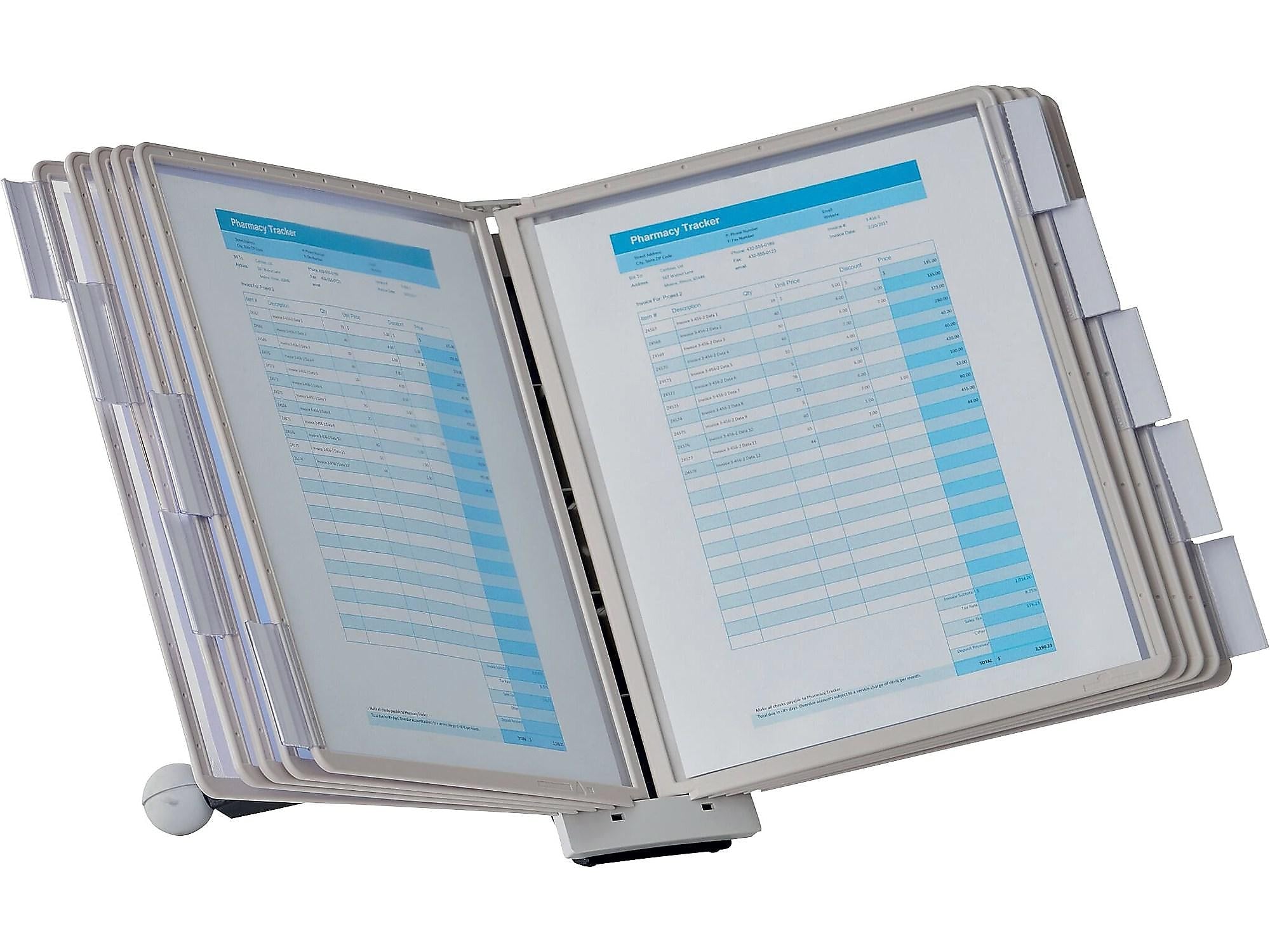 Durable Sherpa Document Holder, 8.5" x 11", Vertical, Gray Plastic (554210)