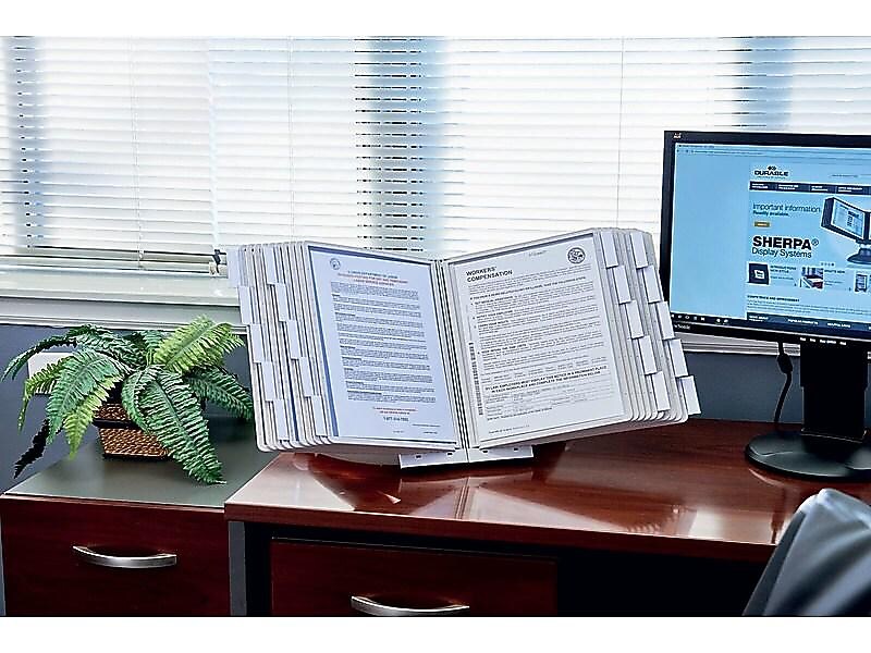 Durable Sherpa Document Holder, 8.5" x 11", Vertical, Gray Plastic (554210)