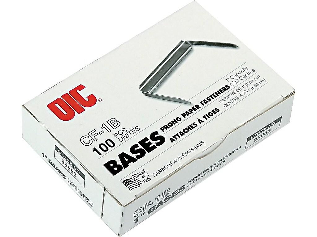 Officemate Non-Adhesive Prong Fastener, 1" Capacity, Silver (OIC99853)