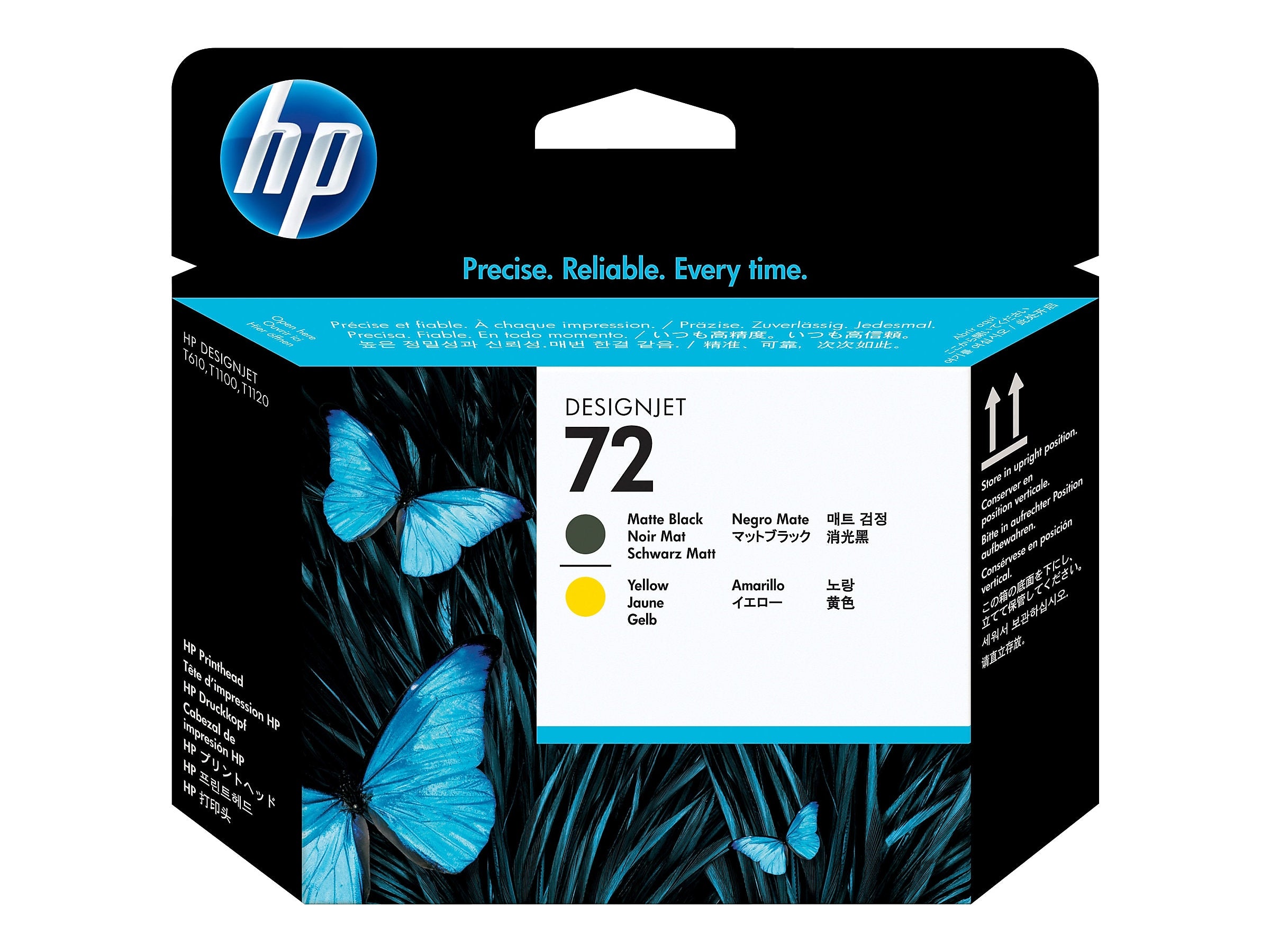 HP 72 Print Head, Matte Black/Yellow (C9384A)
