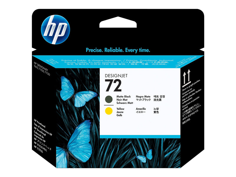 HP 72 Print Head, Matte Black/Yellow (C9384A)