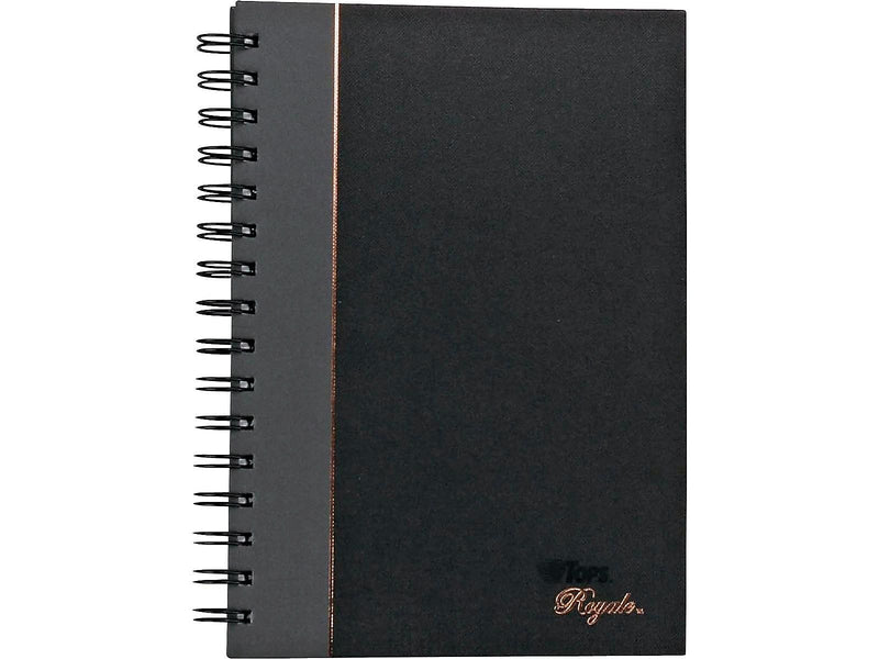 TOPS Royale Professional Notebooks, 5.88" x 8.25", College Ruled, 96 Sheets, Black (25330)