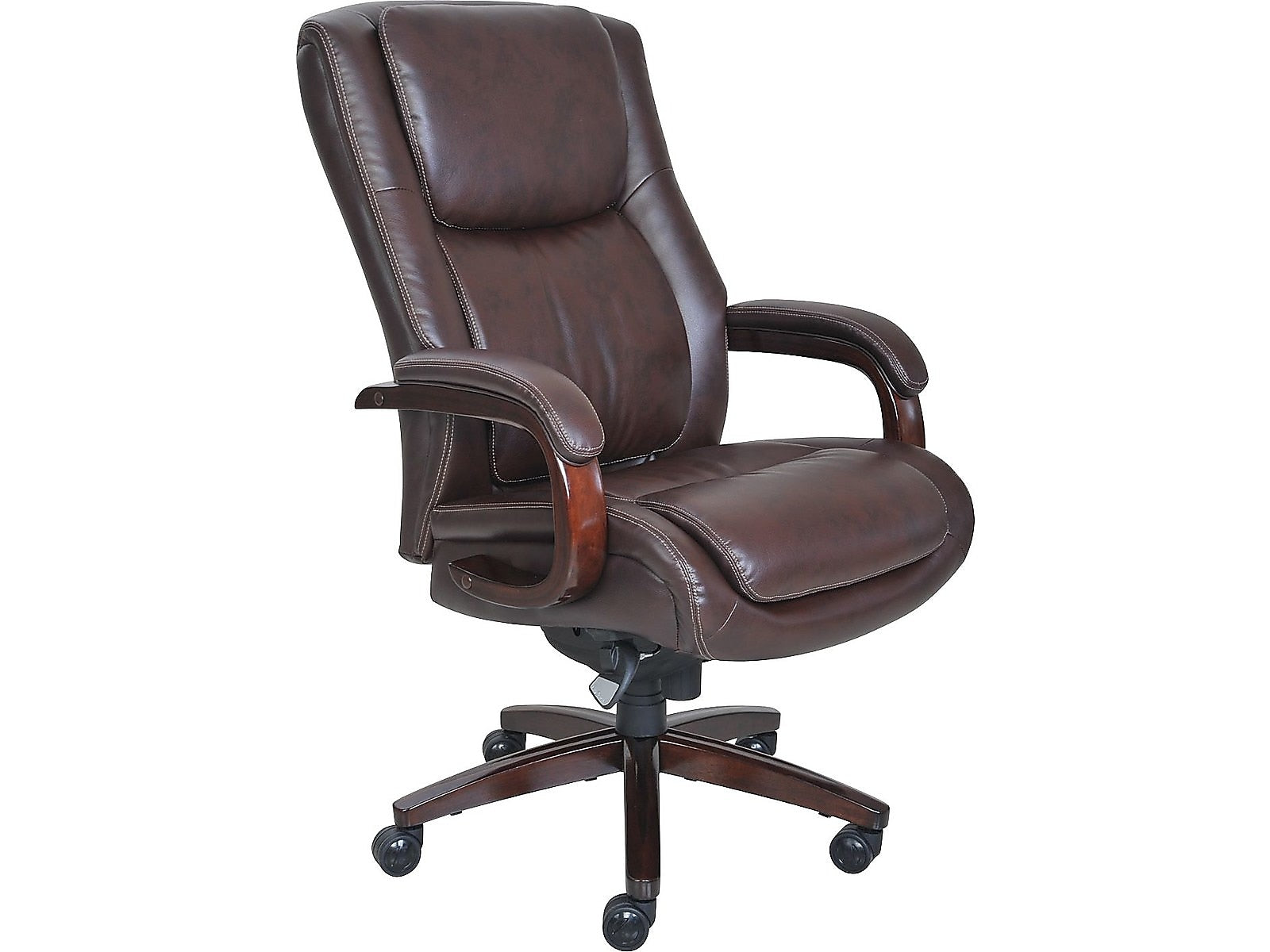 La-Z-Boy Winston Ergonomic Faux Leather Executive Big & Tall Chair, 400 lb. Capacity, Brown (44763)