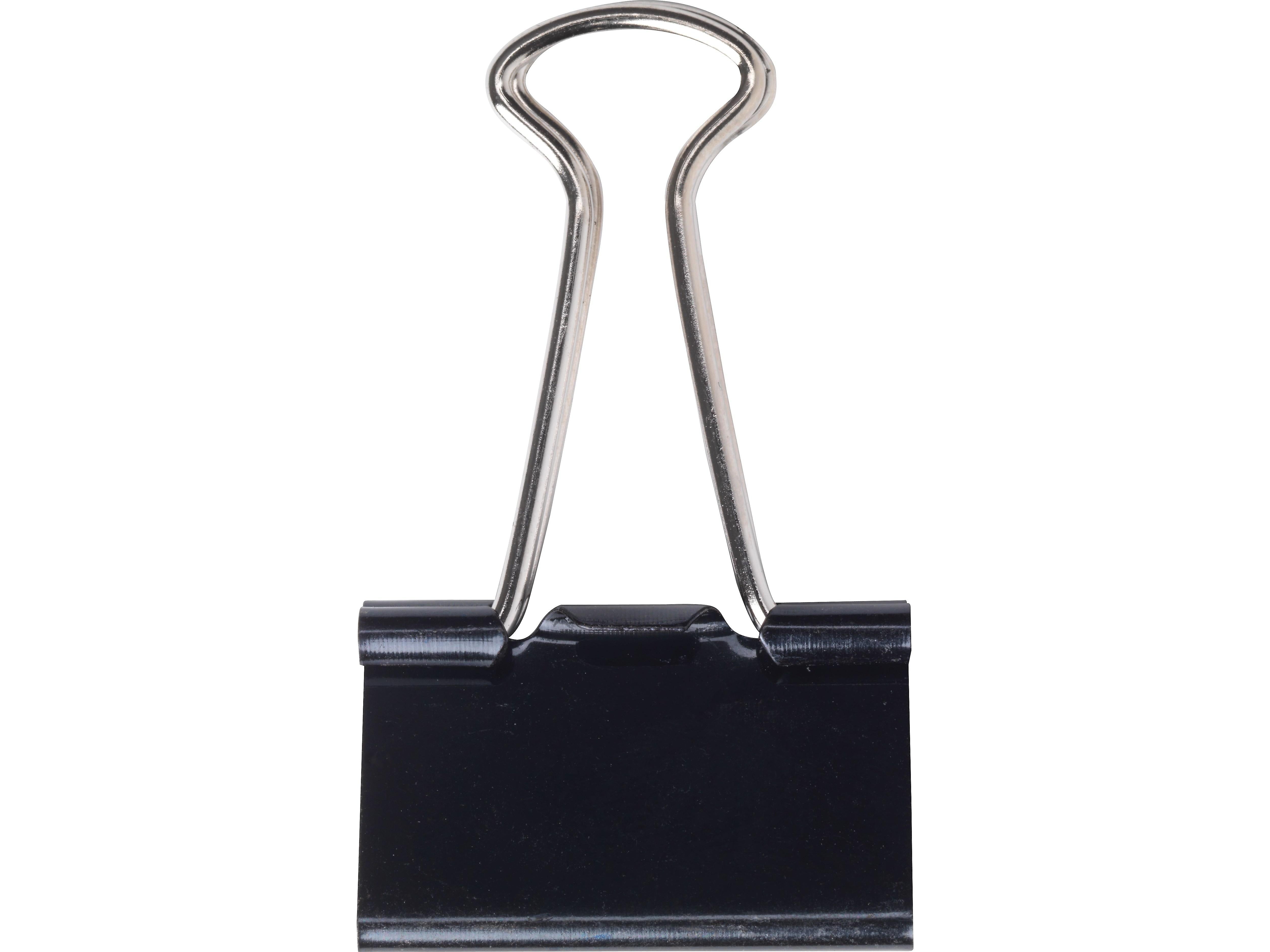 Staples Medium Binder Clips, 0.63" Capacity, Black, 12 Clips/Pack (15351)