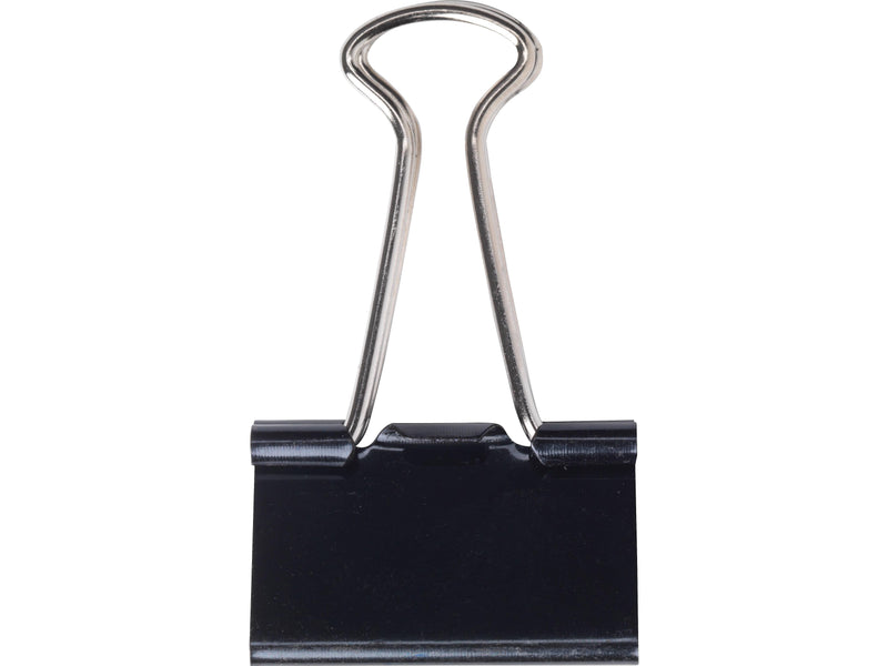 Staples Medium Binder Clips, 0.63" Capacity, Black, 12 Clips/Pack (15351)