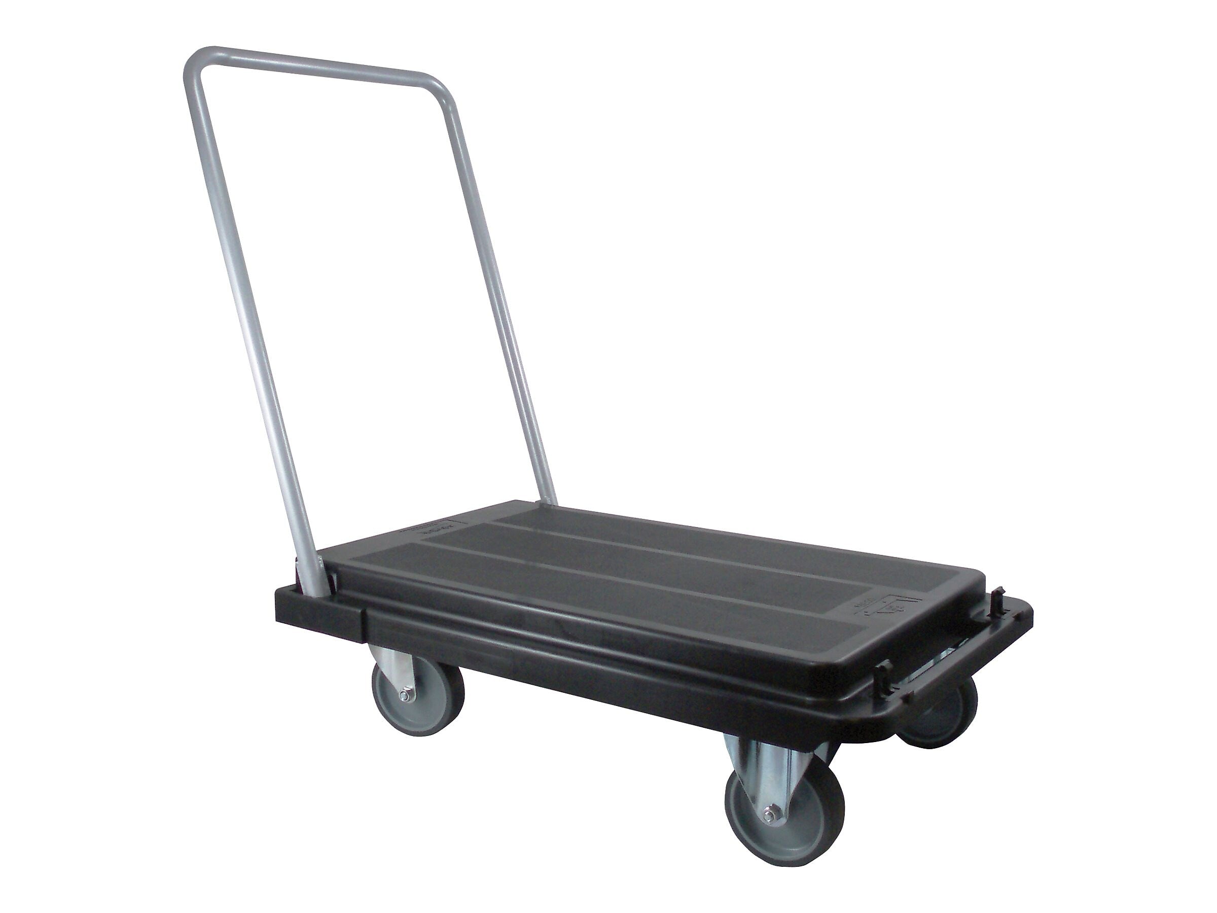 Deflect-O Metal Mobile Utility Cart with Front Swivel Caster Wheels, Black (89105/1)