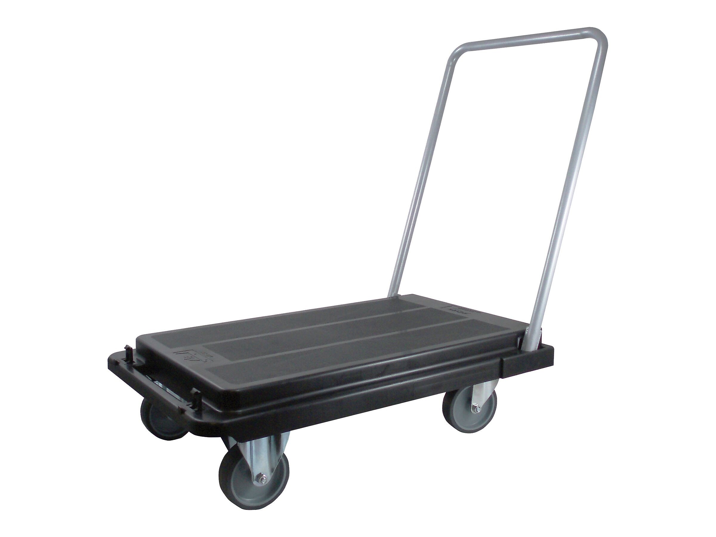 Deflect-O Metal Mobile Utility Cart with Front Swivel Caster Wheels, Black (89105/1)