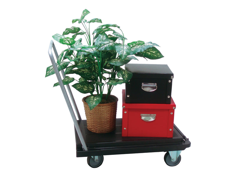 Deflect-O Metal Mobile Utility Cart with Front Swivel Caster Wheels, Black (89105/1)