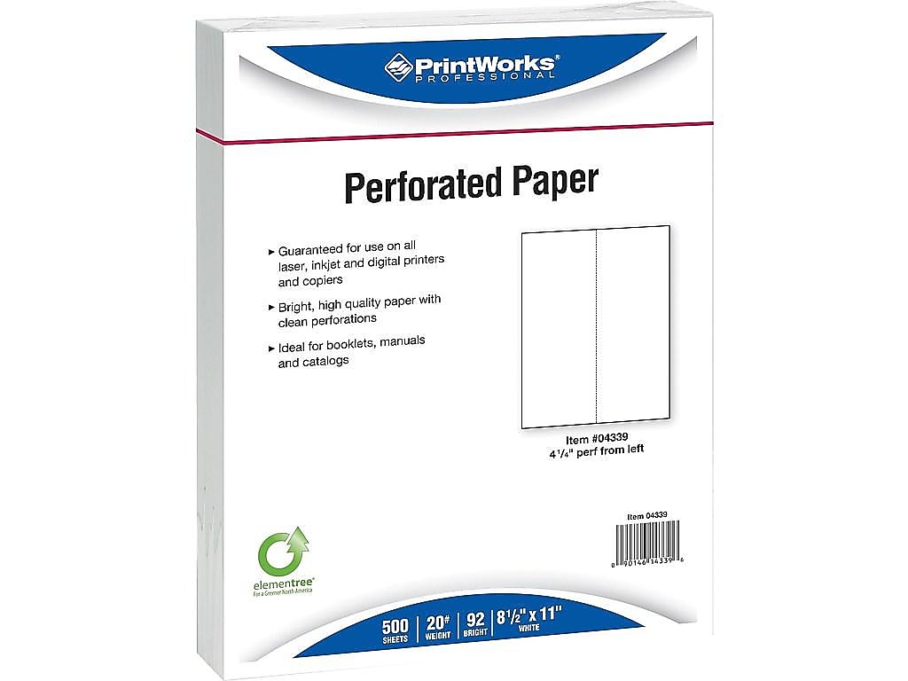 Printworks Professional 8.5" x 11" Multipurpose Paper, 20 lbs., 92 Brightness, 500/Ream, 5 Reams/Carton (04339)